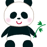 パンダと笹の葉　イラスト